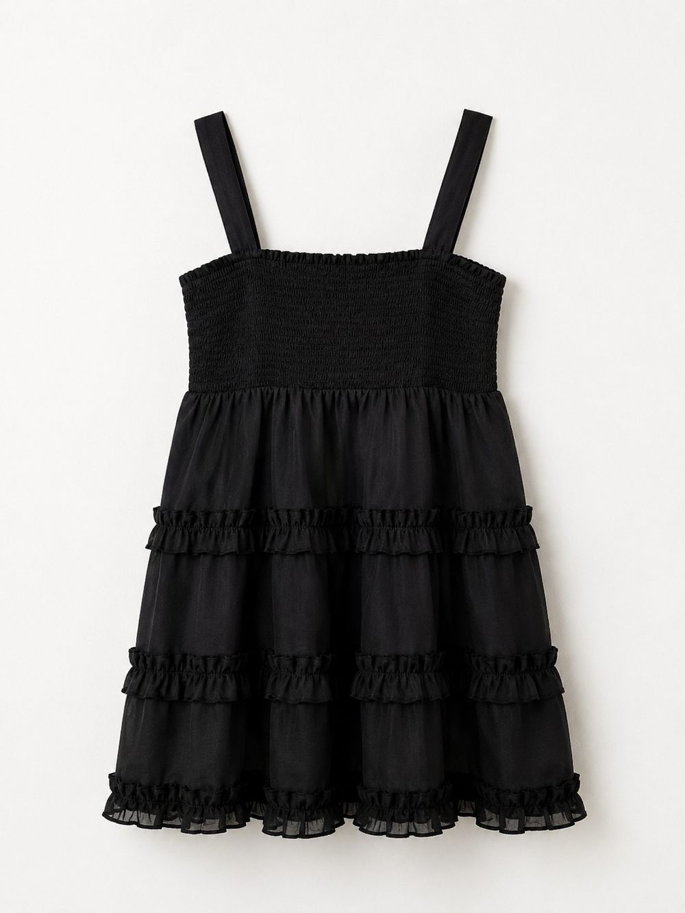 Girls' Black Ruffled Sundress